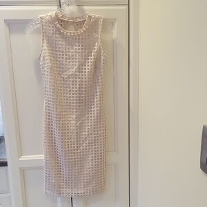 Elegant Mystic Cream Sleeveless Dress